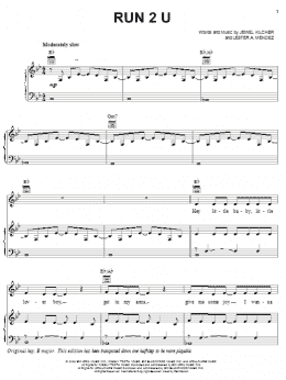 page one of Run 2 U (Piano, Vocal & Guitar Chords (Right-Hand Melody))