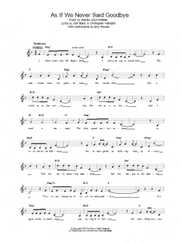 page one of As If We Never Said Goodbye (Lead Sheet / Fake Book)
