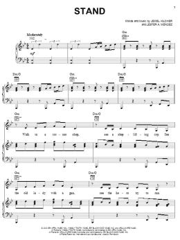 page one of Stand (Piano, Vocal & Guitar Chords (Right-Hand Melody))