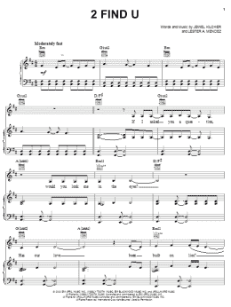 page one of 2 Find U (Piano, Vocal & Guitar Chords (Right-Hand Melody))