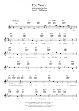 page one of Too Young (Lead Sheet / Fake Book)