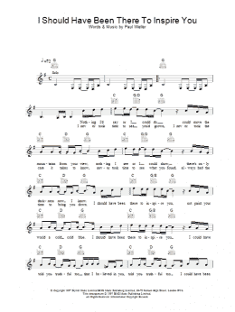 page one of I Should Have Been There To Inspire You (Lead Sheet / Fake Book)