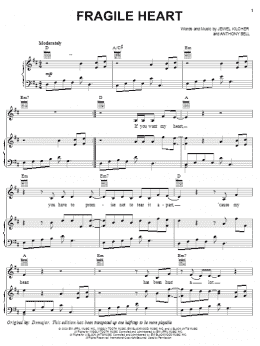 page one of Fragile Heart (Piano, Vocal & Guitar Chords (Right-Hand Melody))