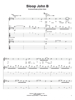 page one of Sloop John B (Guitar Tab)