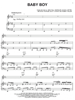 page one of Baby Boy (Piano, Vocal & Guitar Chords (Right-Hand Melody))