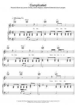 page one of Complicated (Piano, Vocal & Guitar Chords)