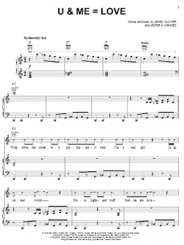 page one of U & Me=Love (Piano, Vocal & Guitar Chords (Right-Hand Melody))