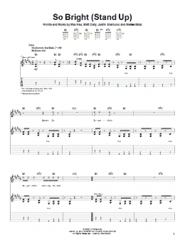 page one of So Bright (Stand Up) (Guitar Tab)