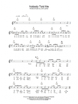 page one of Nobody Told Me (Lead Sheet / Fake Book)
