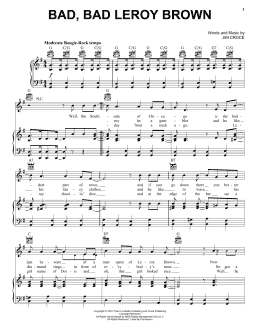 page one of Bad, Bad Leroy Brown (Piano, Vocal & Guitar Chords (Right-Hand Melody))