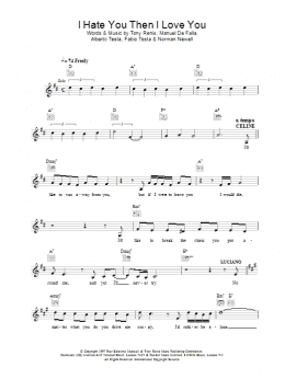 page one of I Hate You Then I Love You (Lead Sheet / Fake Book)