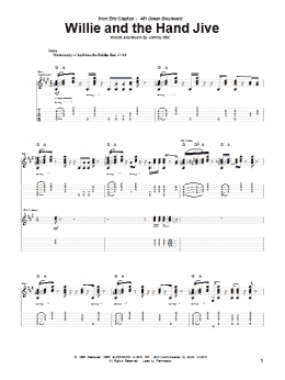 page one of Willie And The Hand Jive (Guitar Tab)