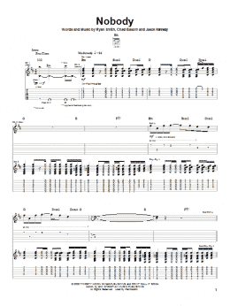 page one of Nobody (Guitar Tab)