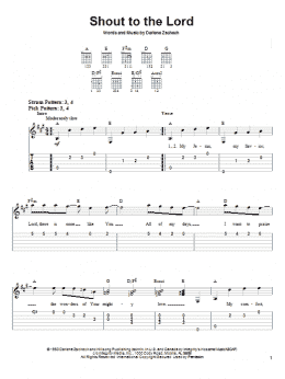 page one of Shout To The Lord (Easy Guitar Tab)