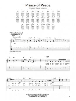 page one of Prince Of Peace (Easy Guitar)
