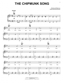page one of The Chipmunk Song (Piano, Vocal & Guitar Chords (Right-Hand Melody))