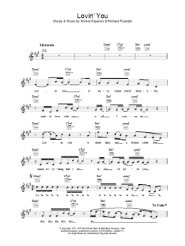 page one of Lovin' You (Lead Sheet / Fake Book)