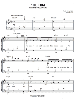page one of 'Til Him (Easy Piano)