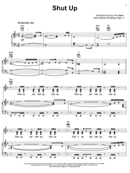 page one of Shut Up (Piano, Vocal & Guitar Chords (Right-Hand Melody))