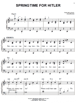 page one of Springtime For Hitler (Easy Piano)