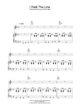 page one of I Walk The Line (Piano, Vocal & Guitar Chords)