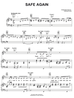 page one of Safe Again (Piano, Vocal & Guitar Chords (Right-Hand Melody))