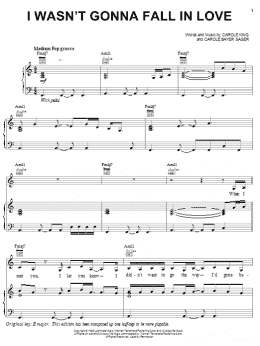 page one of I Wasn't Gonna Fall In Love (Piano, Vocal & Guitar Chords (Right-Hand Melody))