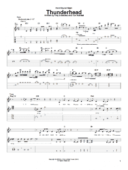 page one of Thunderhead (Guitar Tab)