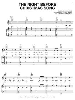 page one of The Night Before Christmas Song (Piano, Vocal & Guitar Chords (Right-Hand Melody))