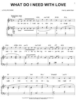 page one of What Do I Need With Love (Piano, Vocal & Guitar Chords (Right-Hand Melody))