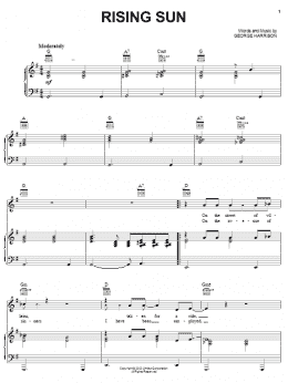 page one of Rising Sun (Piano, Vocal & Guitar Chords (Right-Hand Melody))
