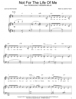 page one of Not For The Life Of Me (Piano, Vocal & Guitar Chords (Right-Hand Melody))