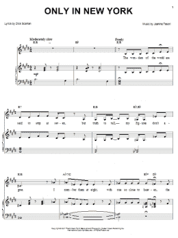 page one of Only In New York (Piano, Vocal & Guitar Chords (Right-Hand Melody))