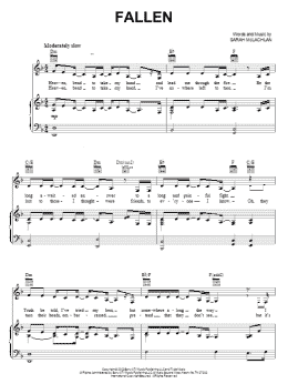 page one of Fallen (Piano, Vocal & Guitar Chords (Right-Hand Melody))