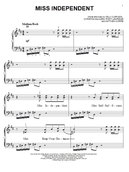 page one of Miss Independent (Easy Piano)