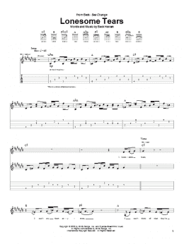 page one of Lonesome Tears (Guitar Tab)