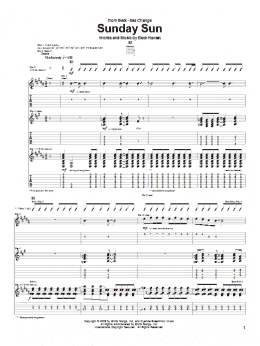 page one of Sunday Sun (Guitar Tab)