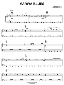 page one of Marwa Blues (Piano, Vocal & Guitar Chords (Right-Hand Melody))