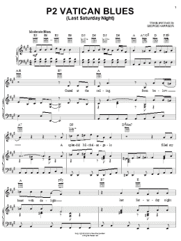 page one of P2 Vatican Blues (Last Saturday Night) (Piano, Vocal & Guitar Chords (Right-Hand Melody))