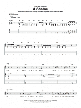 page one of A Shame (Guitar Tab)