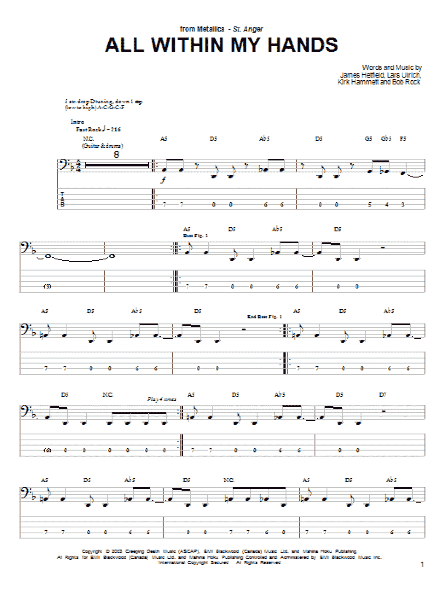 All Within My Hands (Bass Guitar Tab)