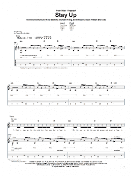page one of Stay Up (Guitar Tab)