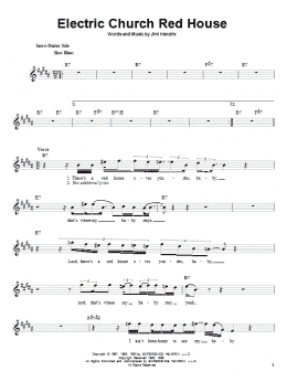 page one of Electric Church Red House (Easy Guitar)