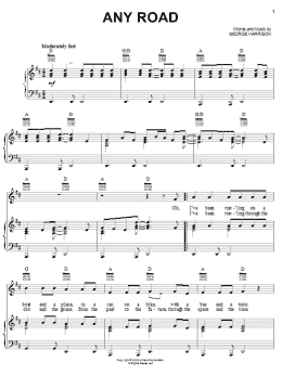 page one of Any Road (Piano, Vocal & Guitar Chords (Right-Hand Melody))