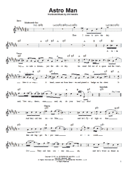 page one of Astro Man (Easy Guitar)