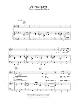page one of All Your Love (Piano, Vocal & Guitar Chords)