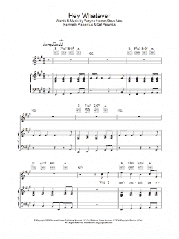page one of Hey Whatever (Piano, Vocal & Guitar Chords)