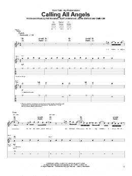 page one of Calling All Angels (Guitar Tab)