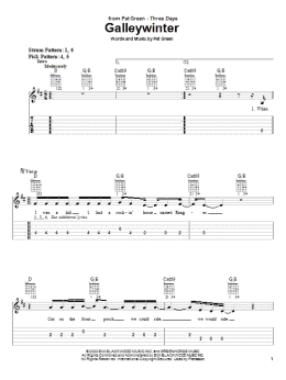 page one of Galleywinter (Easy Guitar Tab)