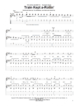 page one of Train Kept A-Rollin' (Guitar Tab)